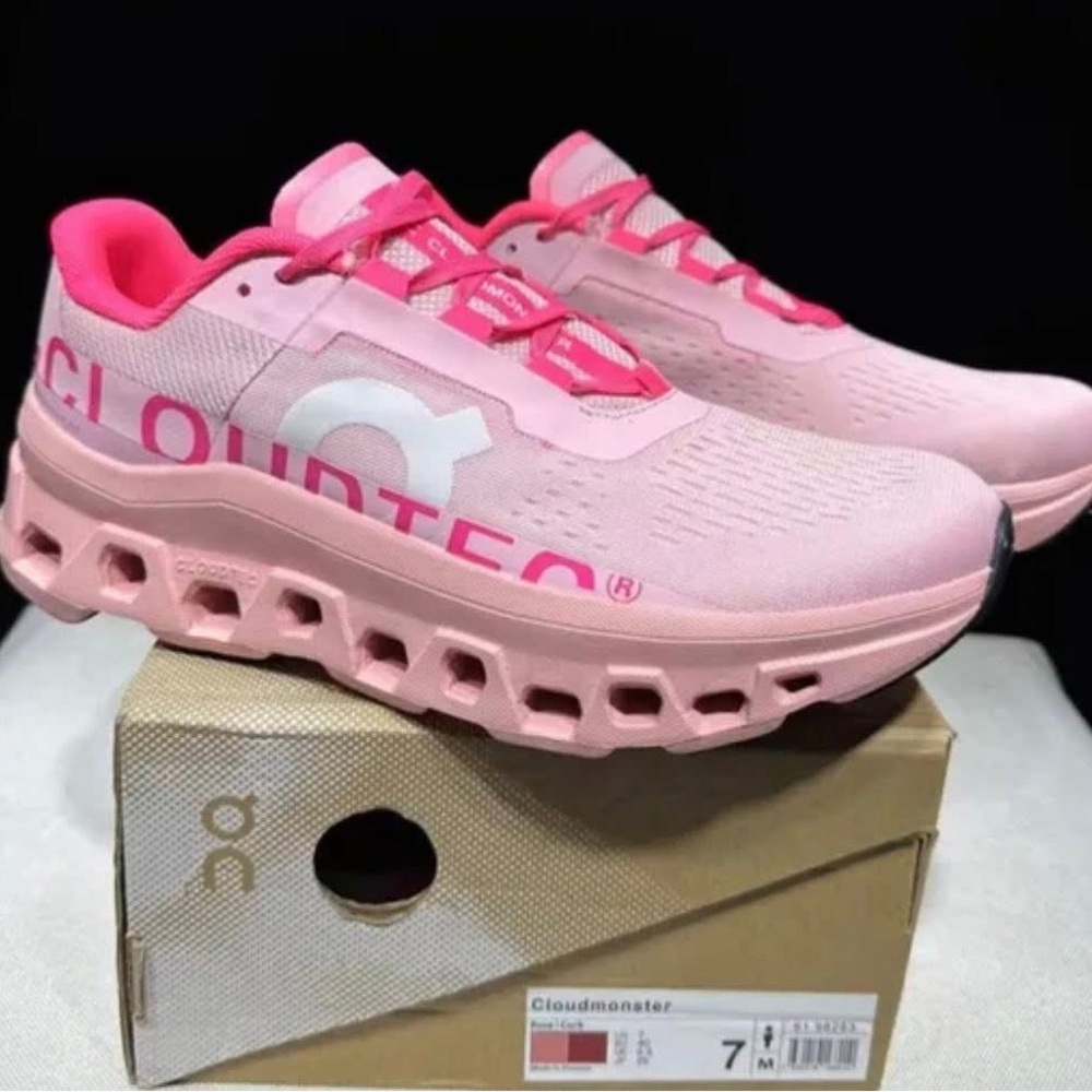 On Running Cloudmonster Pink Sneakers